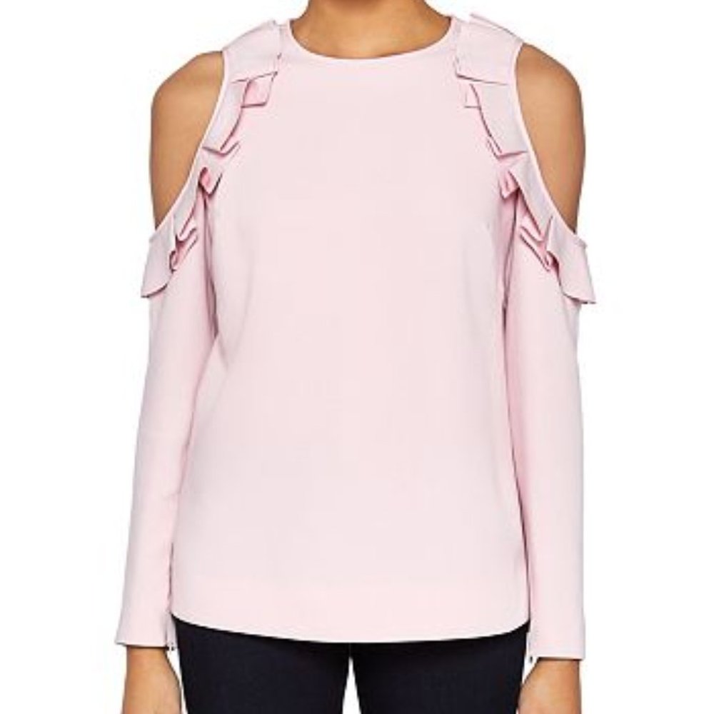 NWT TED BAKER Steffe Cold Shoulder Ruffle Top
